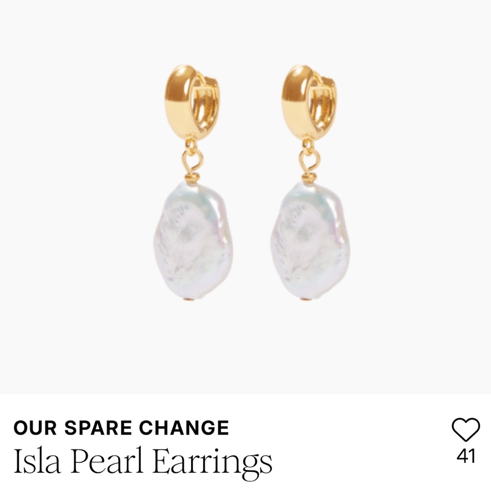 our spare change isla pearl earrings